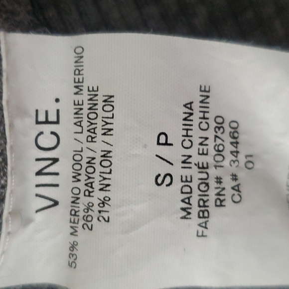 Vince Merino Wool Blend Waterfall Cardigan Gray Size S - Picture 10 of 12